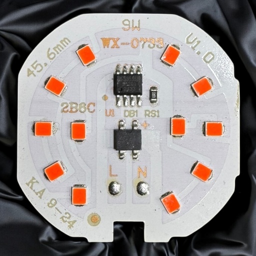 [45.6MM 9W WX-0733 PINK] بورده 9 وات علي التيار IC مدوره 45.6 بينك