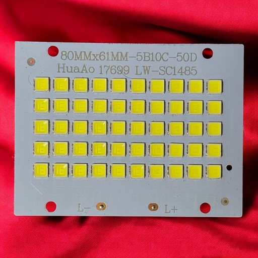 [80MMX61MM-5B10C-50D HuaAo 17699 LW-SC1485] LED Board (Transformer) — 50W, 80x61mm, Cool White, 5B10C