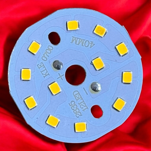 [2835 12LED KLE 0700 40MM] LED Board (Transformer) — 9W, Ø40mm, Warm White, 2835