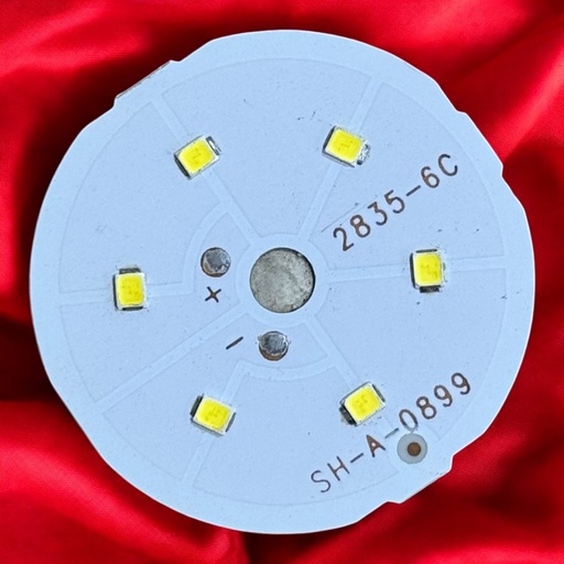 [2835-6C SH-A-0899] بورده 6 وات مدوره  45 ابيض