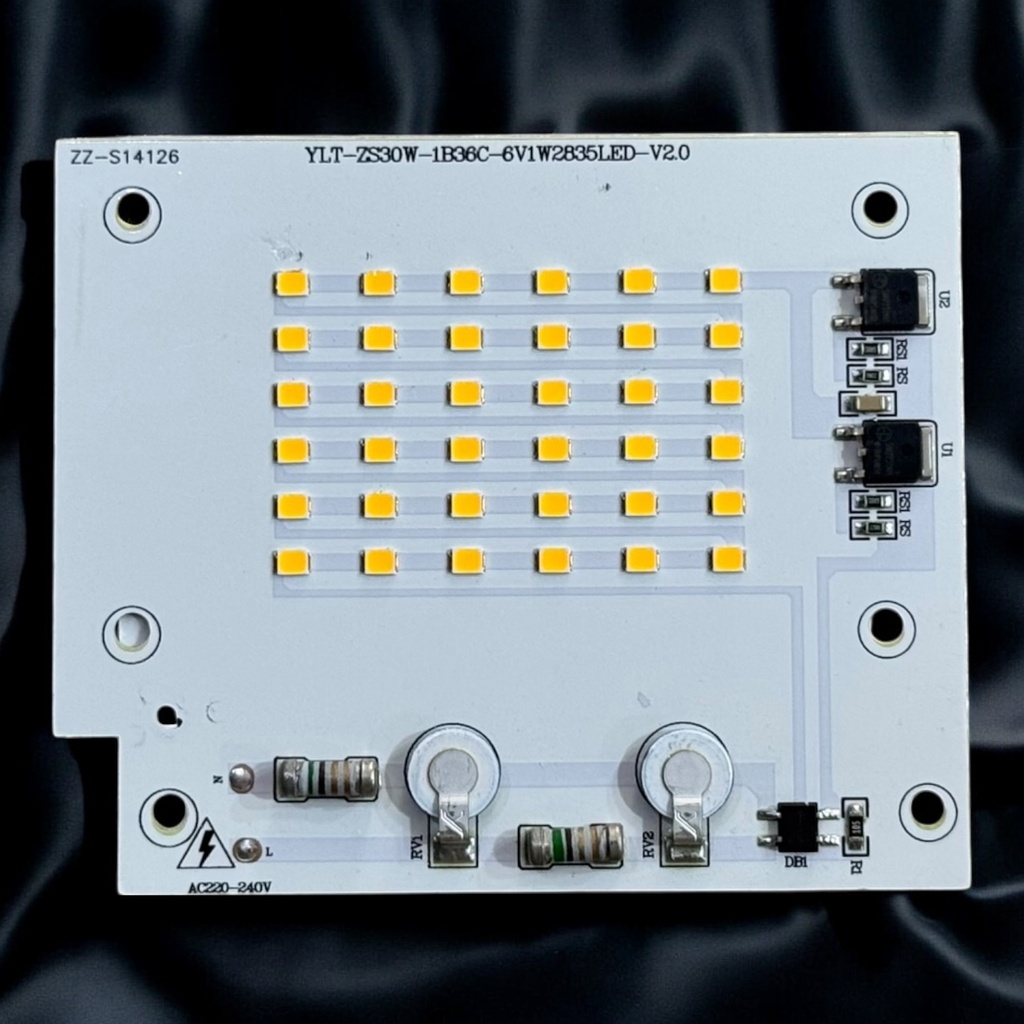 LED Board (Mains) — 30W, 95x80mm, Warm White, 1B36C, 2835
