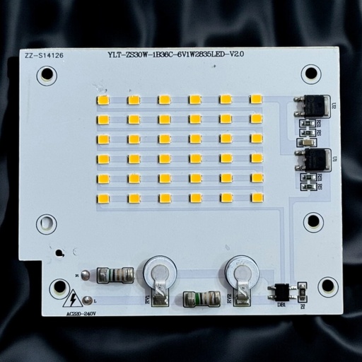 [ZZ-S14126 YLT-ZS30W-1B36C-6V1W2835LED-V2.0] LED Board (Mains) — 30W, 95x80mm, Warm White, 1B36C, 2835