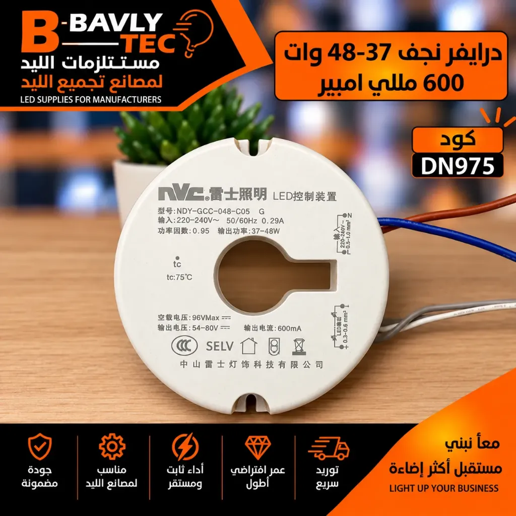 Chandelier LED Driver — 37-48W, 600mA
