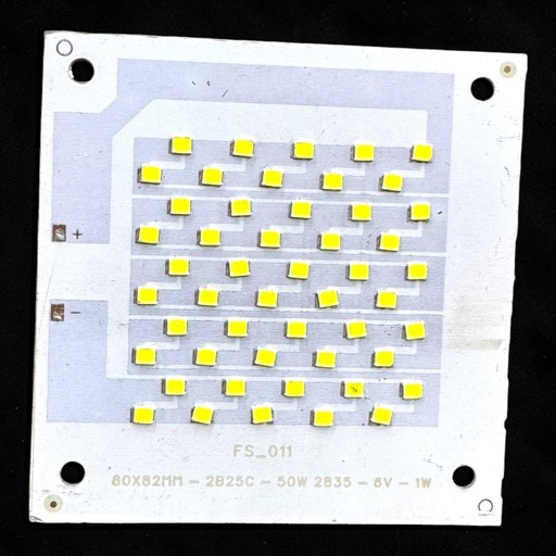 [FS_011 80X82 - 2B25C - 50W 2835 - 6V -1W] LED Board (Transformer) — 50W, 80x82mm, Cool White, 2B25C, 2835