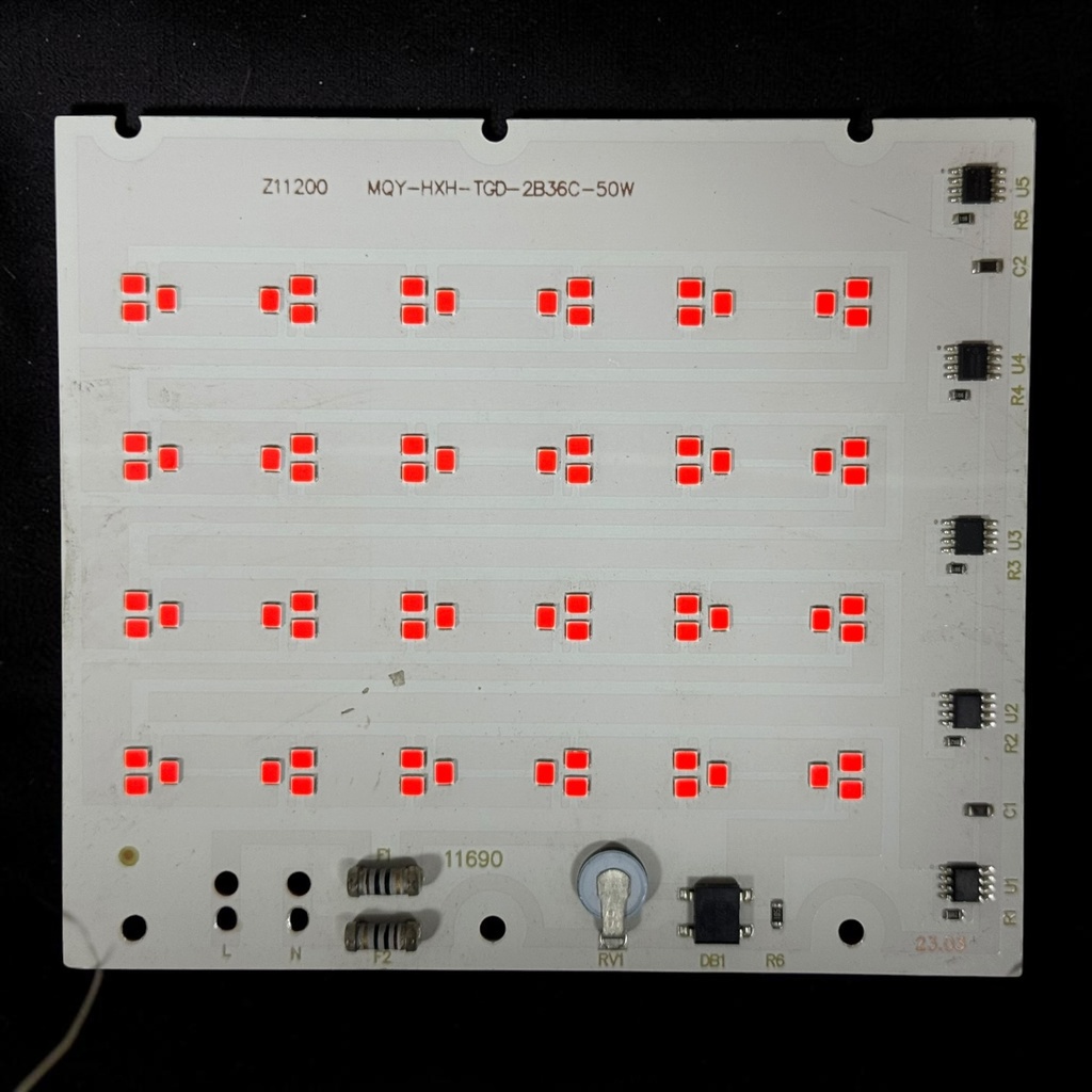 LED Board (Mains) — 50W, 132x117mm, Red, 2B36C