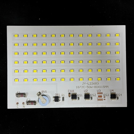 [JY-L22683 1B72C-50W-80X115MM] LED Board (Mains) — 50W, 115x80mm, Cool White, 1B72C